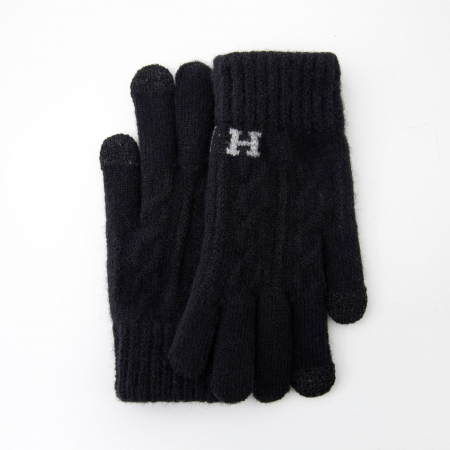 Manusi de Barbat, Flippy, Model H, Functie Touchscreen (ecran tactil), Material Acril Tricotat, Manseta Elastica, Interior Catifelat, Marime Universala, Negru [1]