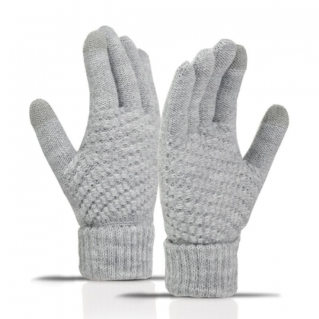 Manusi de Dama, Flippy, Functie Touchscreen (ecran tactil), Material Acril Tricotat, Manseta Elastica, Interior Catifelat, Marime Universala, Gri [1]