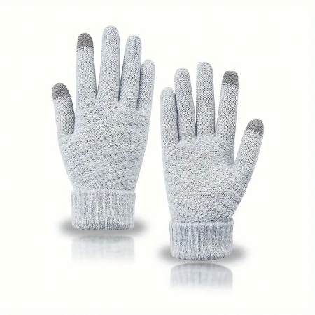 Manusi de Dama, Flippy, Functie Touchscreen (ecran tactil), Material Acril Tricotat, Manseta Elastica, Interior Catifelat, Marime Universala, Gri [2]