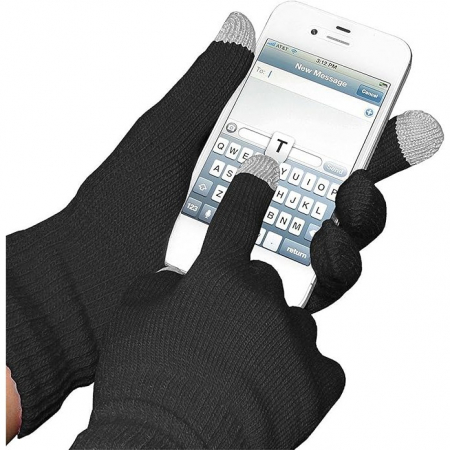 Manusi de Dama, Flippy, Functie Touchscreen (ecran tactil), Material Acril Tricotat, Manseta Elastica, Interior Catifelat, Marime Universala, Negru [4]