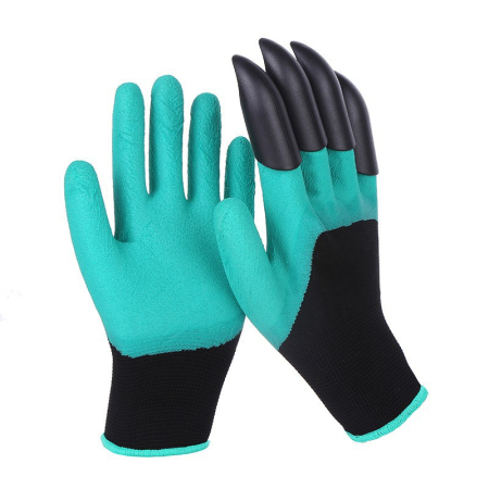 Sub 99 Lei - Manusi de Gradinarit cu Gheare, Flippy, Manusi Universale Marime L, Rezistente la Uzura, Impermeabile, Multifunctionale pentru Sapare si Plantare, Negru Verde deschis