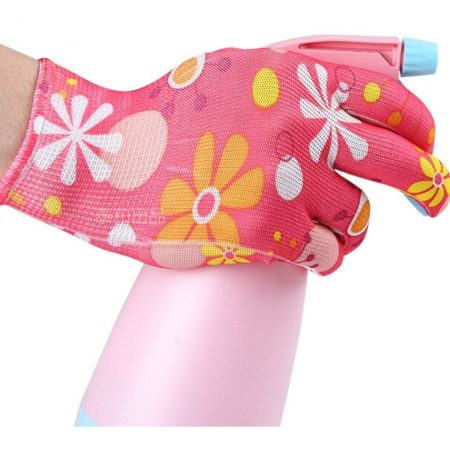 Manusi de Gradinarit, Flippy, din Nailon, Marime Universala 20 cm, Model Inflorat, Antiderapante, Multicolor [1]
