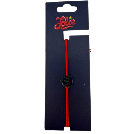 Sub 99 Lei - Martisor Bratara din Inox pentru Copii, Jolie, Textil si Inox, Snur Rosu, Model Coroana, Argintiu