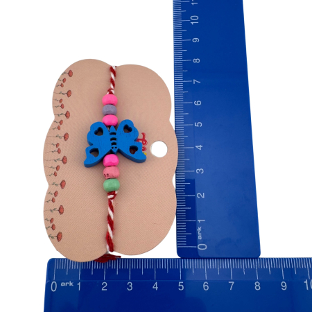 Martisor Bratara Multicolora pentru Copii, Jolie, din Lemn si Textil, Model Fluture [3]