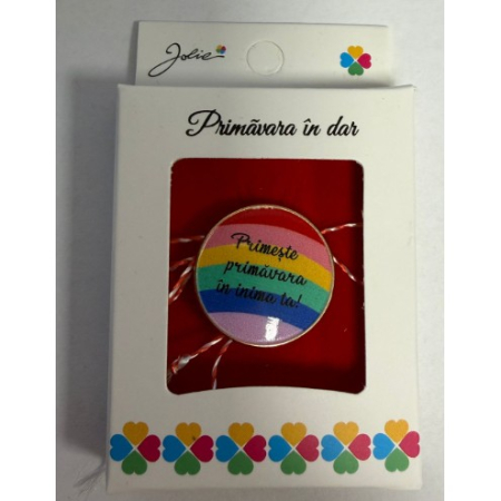 Martisoare Brosa Primavara - Martisor Brosa Mica in Cutie, Dimensiune Brosa 2.5-3 cm, Material Metal, Model 20