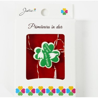 Martisoare Brosa Primavara - Martisor Brosa Mica in Cutie, Dimensiune Brosa 2.5-3 cm, Material Metal, Model Primeste Primavara in Dar