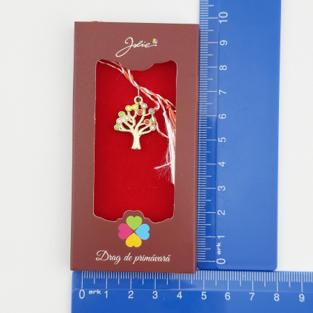 Martisor Pandantiv, Jolie, Drag de Primavara, Model Copac, Rosu/Negru [2]