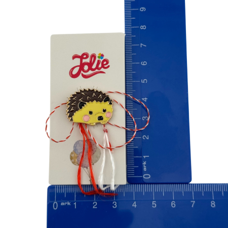 Martisor pentru copii, Jolie, Material Metal, Ambalaj Carton cu Design, Dimensiune Brosa Aproximativ 2x2 cm, Multicolor, Model Arici [3]