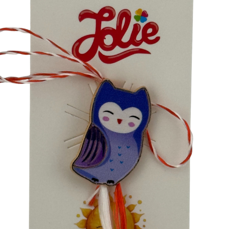 Martisor pentru copii, Jolie, Material Metal, Ambalaj Carton cu Design, Dimensiune Brosa Aproximativ 2x2 cm, Multicolor, Model Pasare [2]
