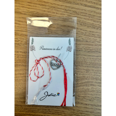 Martisoare Traditionale - Martisor Traditional, Jolie, Model Inima Love, Argintiu