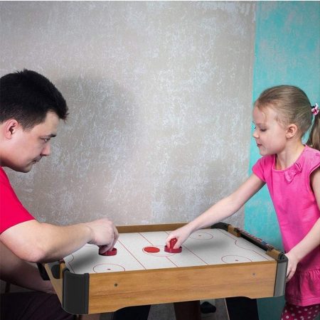 Masa Air-Hockey Flippy, 51 x 31.5 x 9.5 cm, bara pentru punctaj, material ABS, maro [3]