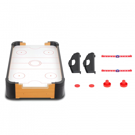 Masa Air Hockey Graffiti fara Picioare, Flippy, Lemn, 2 Pucuri, Tabela Scor, 2 Impingatoare, 57x31x9.5 cm, Maro [2]