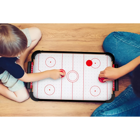 Masa Air Hockey Graffiti fara Picioare, Flippy, Lemn, 2 Pucuri, Tabela Scor, 2 Impingatoare, 57x31x9.5 cm, Maro [8]