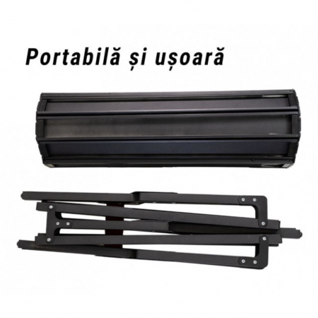Masa camping, Aluminiu, Pliabila, Flippy, 120x60x43cm, Negru [2]