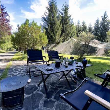 Masa camping, Aluminiu, Pliabila, Flippy, 120x60x43cm, Negru [4]