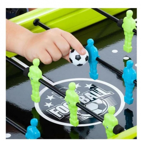 ! LICHIDARE DE STOC ! Masa de fotbal cu teren si 18 jucatori , 6 manere, cu Tablou Scor, din Metal si ABS, 70 x 59 x 64 cm, Design Multicolor, verde [2]