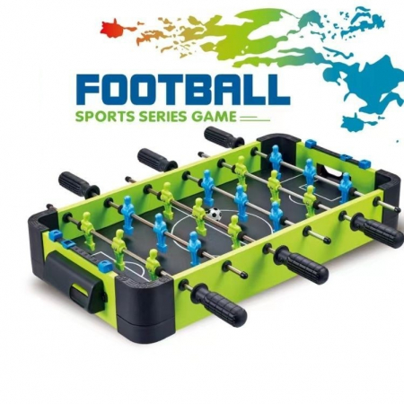 Masa de fotbal cu teren si 18 jucatori Flippy, 6 manere, cu Tablou Scor, din Metal si ABS, 51 x 44 x 17.5 cm, Design Multicolor, pentru copii/adulti, verde [4]