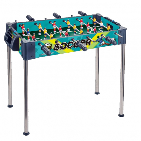Jucarii, Copii & Bebe - Masa de Fotbal, Flippy, cu Picioare Inalte, 6 Manere, Tablou de Scor, 62 x 8 x 35.5 cm, din Lemn/Otel si ABS, Albastru