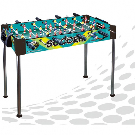 Masa de Fotbal, Flippy, cu Picioare Inalte, 8 Manere, Tablou de Scor, 86 x 62 x 65 cm, din Lemn/Otel si ABS, Albastru [1]