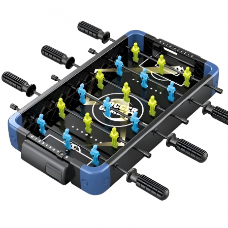 Jucarii, Copii & Bebe - Masa de Joc 5in1 Flippy, cu Teren Schimbabil de Fotbal, Basket, Bowling, Curling si Hockey, cu Tablou Scor, din ABS, 49.8x26x6.6 cm, Design Multicolor, pentru Copii/ Adulti