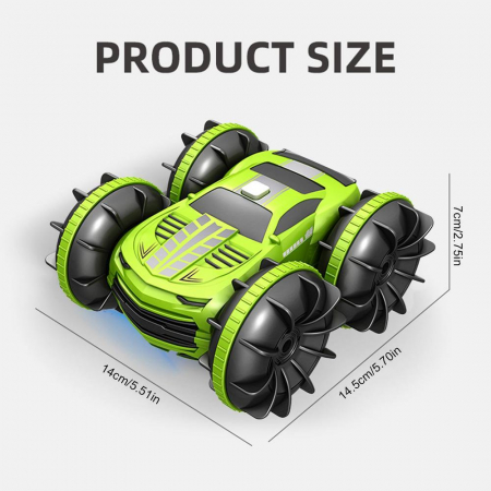 Masina cu telecomanda 2.4G, 360 spin, off road, verde, Flippy [2]