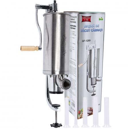 Pentru Casa si Camping - Masina de carnati vertical 4 kg (YG-2008C) MF, 5 palnii (10,17,21,25,29)