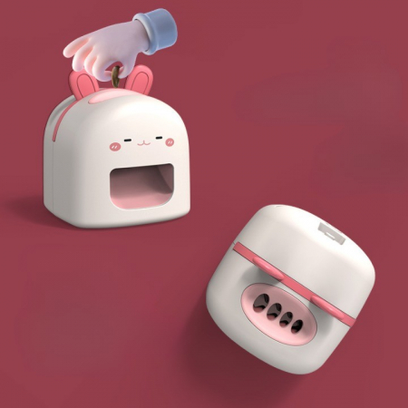 Mașină de Decojit Semințe, Flippy, Mini Deschizător, Model Iepuras, Incarcare USB, 9.7x10x8.6 cm, Alb [1]