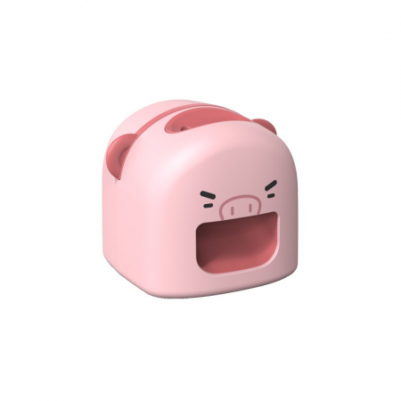 Pentru Casa si Camping - Mașină de Decojit Semințe, Flippy, Mini Deschizător, Model Porc, Incarcare USB, 9.7x10x8.6 cm,Roz