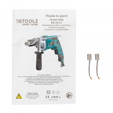 Masina de gaurit cu percutie 910W (bormasina) Detoolz [5]