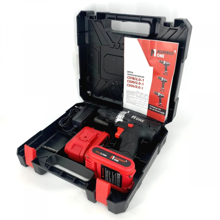 Masina de gaurit si insurubat cu 2 acumulatori Number One , 20 V, 2.0 Ah, 32 Nm, 400 rpm insurubare, 1400 rpm gaurire [4]