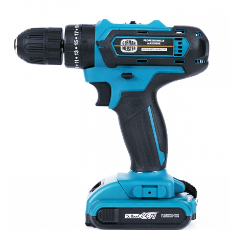Masina de gaurit si insurubat cu percutie German Meister, 24V, trusa 26 accesorii, 2 acumulatori [2]