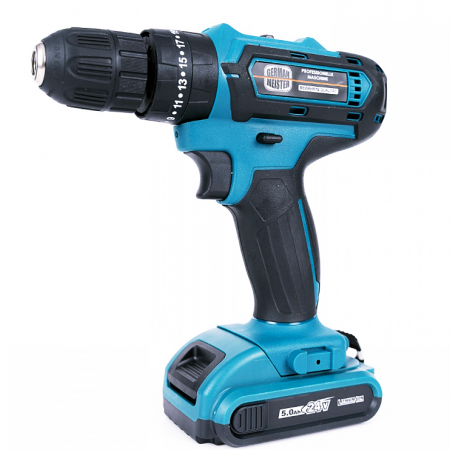 Masina de gaurit si insurubat cu percutie German Meister, 24V, trusa 26 accesorii, 2 acumulatori [1]