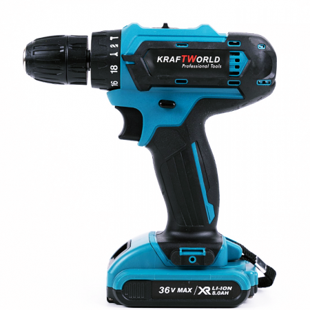 Masina de gaurit si insurubat cu percutie KraftWorld, 36V, trusa 30 accesorii, 2 acumulatori [1]