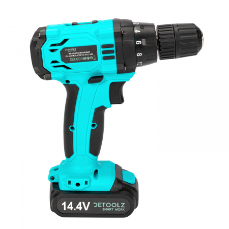 Masina de gaurit si insurubat cu acumulator Detoolz, 14.4V Li-ion,1.3 Ah, 2 acumulatori [4]