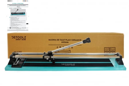 Bricolaj - Masina de taiat placi ceramice Detoolz, 600mm lungime de lucru, 12 mm grosime de taiere