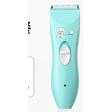 Sub 99 Lei - Masina De Tuns Bebelusi si Copii, Flippy, Lame Cermice si Inox, Fara Fir, Functie Anti Taiere, Silentios, 50 W, Rezistent la Apa, 2 Accesorii, Incarcator USB, Model Ursulet, Albastru deschis