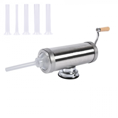 Sub 99 Lei - Lichidare de stoc Masina de umplut carnati 2.5 kg cu ventuza, 5 palnii incluse