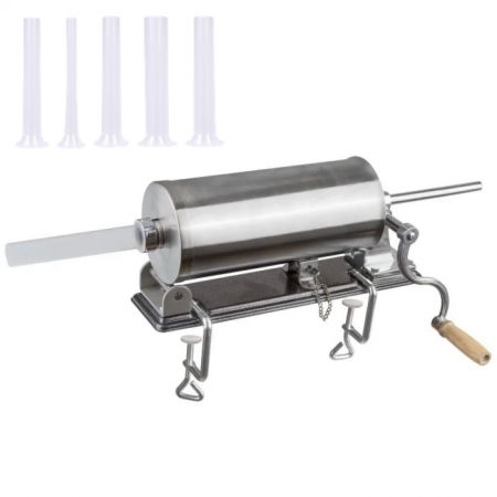 Masini de carnati si accesorii - Masina de umplut carnati 4 kg orizontal, 5 palnii incluse