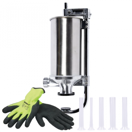 Masini de carnati si accesorii - Masina de umplut carnati 4 kg vertical + Manusi