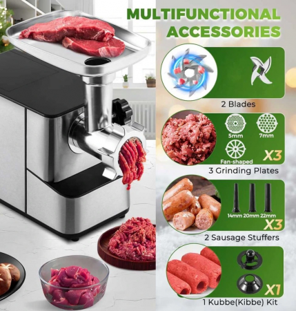 Masina electrica de tocat carne RL-MG9602, 2000 W [2]