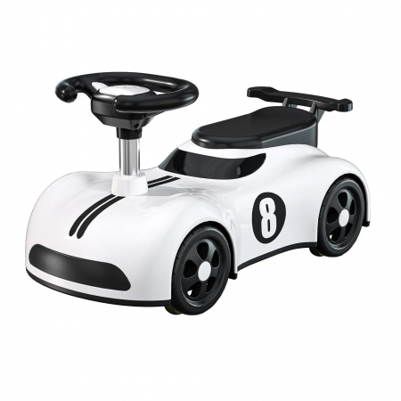 Jucarii, Copii & Bebe - Masina pentru Copii, Flippy, 1-3 ani, Impingere, Bluetooth, Muzica, din ABS, 4 Roti, Inaltime Sezut 22 cm, Alb