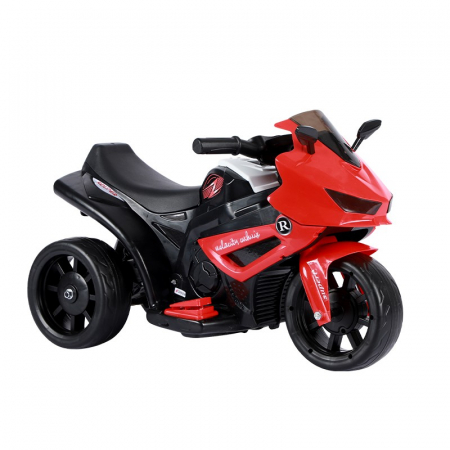 Jucarii, Copii & Bebe - Motocicletă Electrică cu 3 Roti, Flippy, Acumulator Încarcare, Anti-Rasturnare, Lumini, Sunete, Off-Road, Baterie 6V 4.5Ah, Telecomanda, 66x34x43cm, Rosu