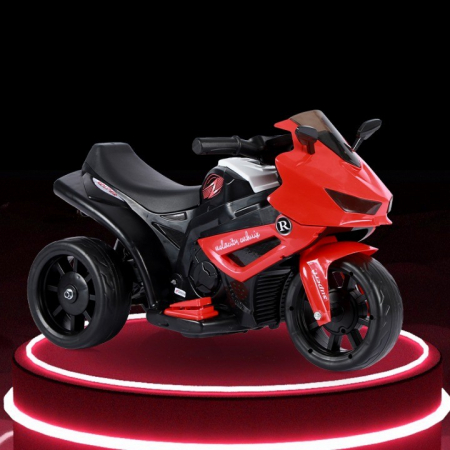 Motocicletă Electrică cu 3 Roti, Flippy, Acumulator Încarcare, Anti-Rasturnare, Lumini, Sunete, Off-Road, Baterie 6V 4.5Ah, Telecomanda, 66x34x43cm, Rosu [7]
