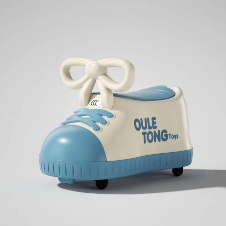 Masina pentru Copii, Flippy, Model Pantof, 4 Roti, 1-6 ani, Cutie de Depozitare, din ABS, 48 x 27 x 34 cm, Albastru [1]