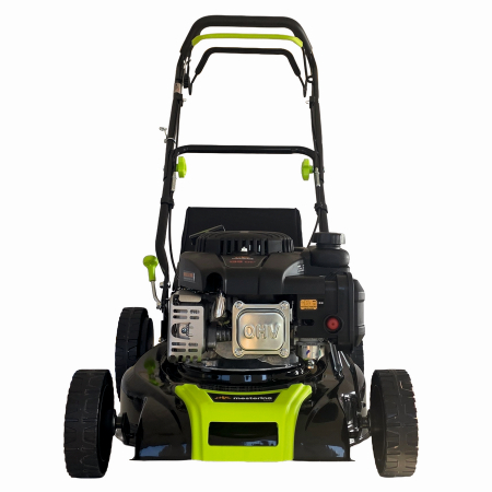 Gradina - Masina tuns iarba/gazon autopropulsata MESTERINO BJXSM43-139, motor LONCIN 4 timpi, 3.3 cai, sasiu metal, latime taiere 43 cm, 8 nivele de taiere, sac colector 45 litri