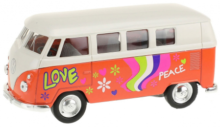 Jucarii, Copii & Bebe - Masinuta autobuz Welly Volkswagen 1963 1:34, 11 cm, Portocaliu