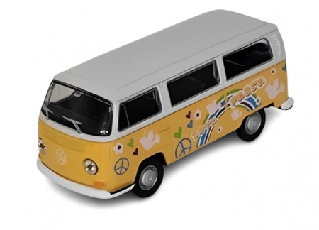 Jucarii, Copii & Bebe - Masinuta autobuz Welly Volkswagen 1972, Scara 1:34, 11 cm, Galben