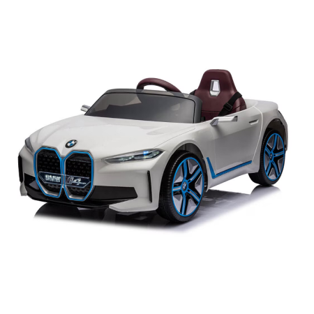 Mașinuță cu acumulator pentru copii BMW I4 cu doua usi, 12V-7Ah, LED, MP3, USB, Radio, Polipropilenă, oțel si scaun din piele ecologică [5]