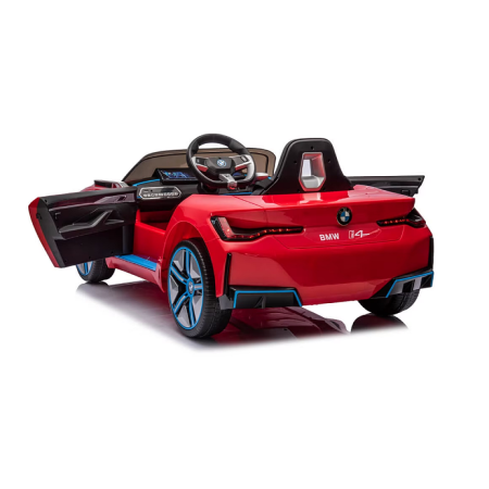 Mașinuță cu acumulator pentru copii BMW I4 cu doua usi, 12V-7Ah, LED, MP3, USB, Radio, Polipropilenă, oțel si scaun din piele ecologică [1]