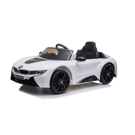 Mașinuță cu acumulator pentru copii BMW I8 cu doua usi, 12V-7Ah, LED, MP3, USB, Radio, Polipropilenă, oțel si scaun din piele ecologică, 115x73x46 cm [3]